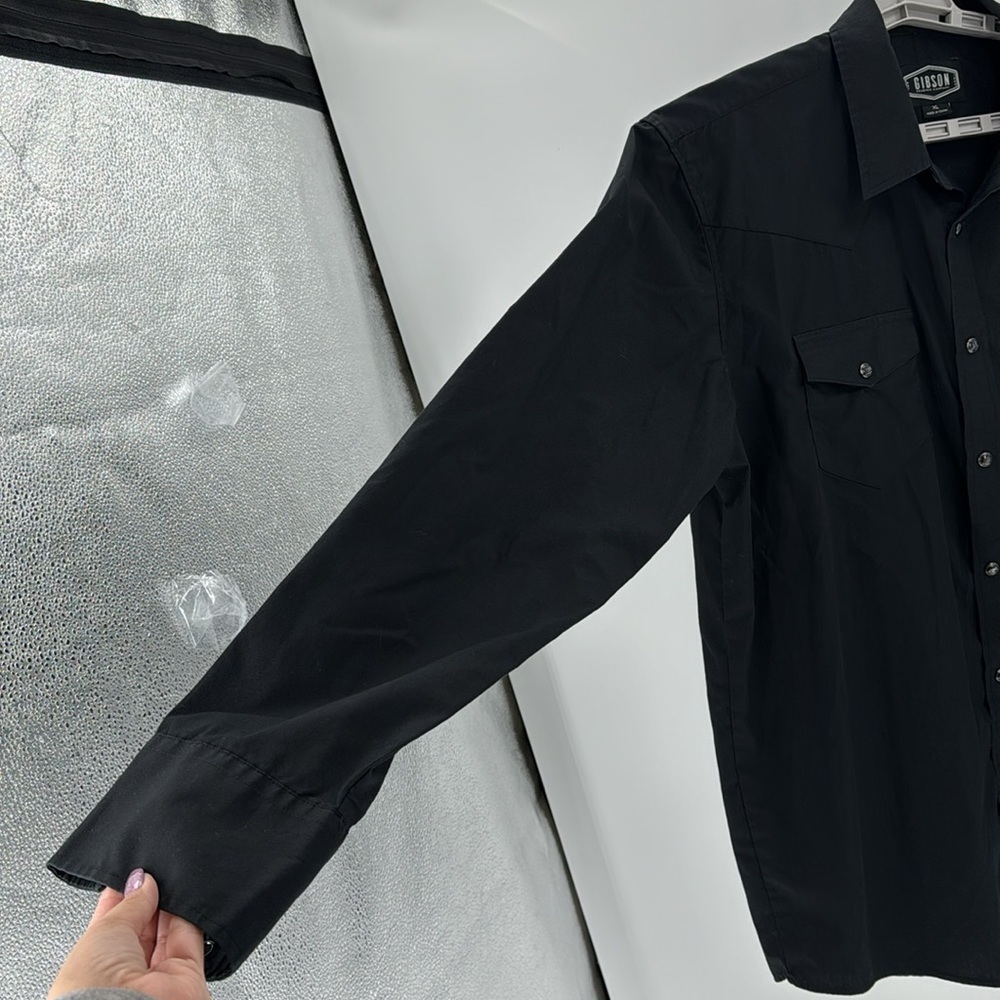 Gibson Basic Solid Long Sleeve Pearl Snap Western… - image 6